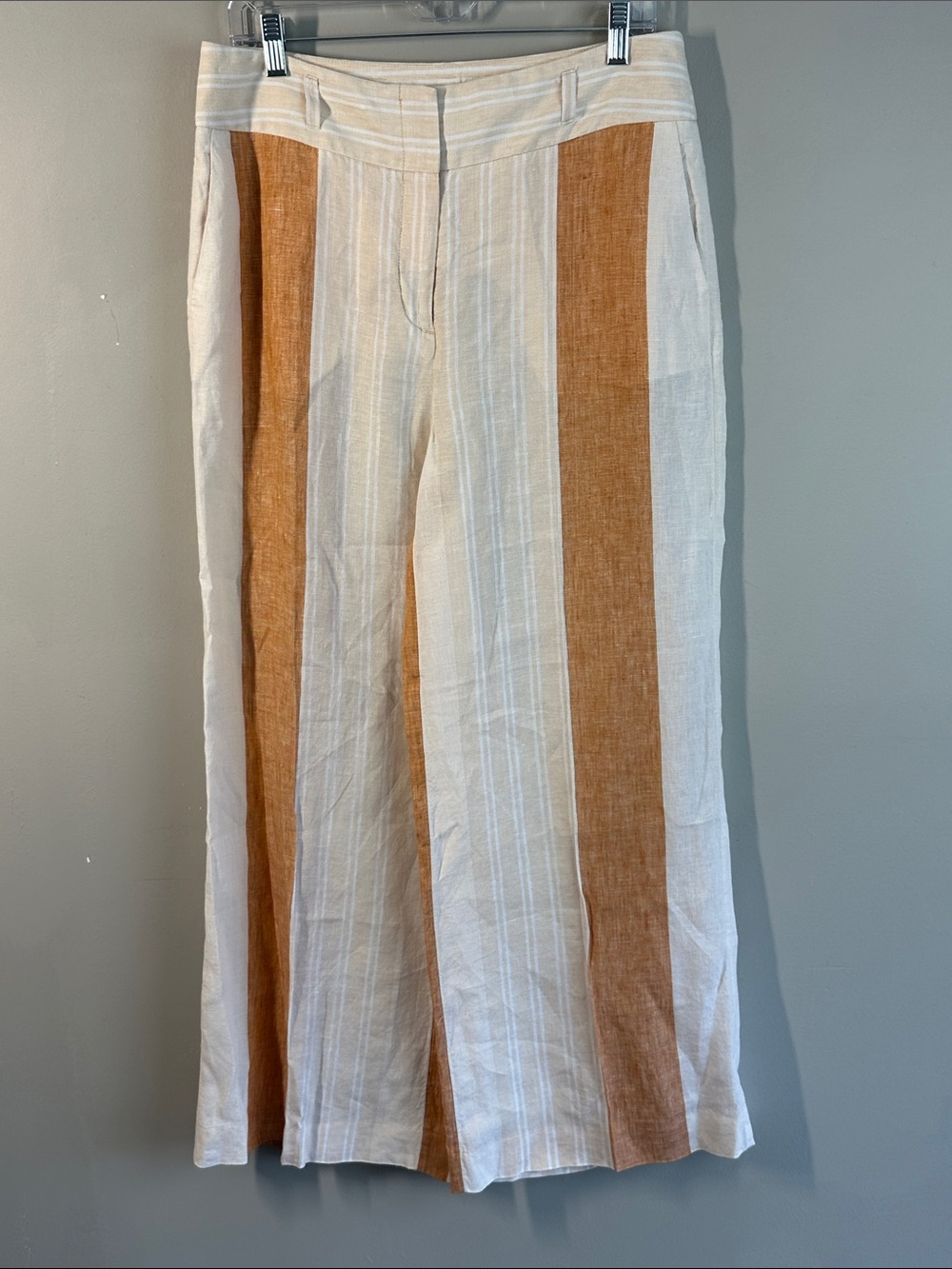 Anthropologie ett:twa Pants High Waist 100% Linen Wide Leg Pants Size 10 Summer